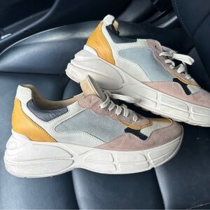 Steve Madden Yellow, Cream, and Pink Sneakers